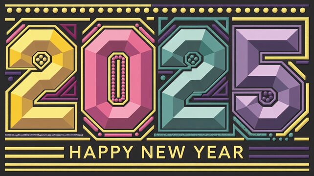 2025 New Year, technology, circuit, electronics, digital, futuristic, modern, neon, glowing, countdown, celebration, holiday, party, sparkle, shine, glamour, elegant, ornamental, decorative, festive, 