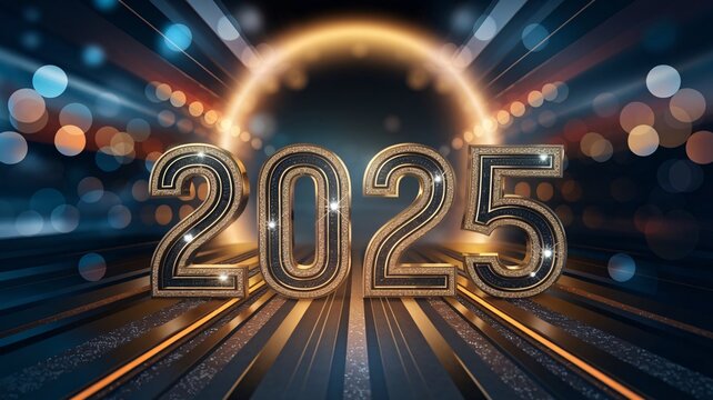 2025 New Year, technology, circuit, electronics, digital, futuristic, modern, neon, glowing, countdown, celebration, holiday, party, sparkle, shine, glamour, elegant, ornamental, decorative, festive, 