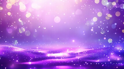 Obraz premium Magical Purple Background with Sparkles and Bokeh Effects