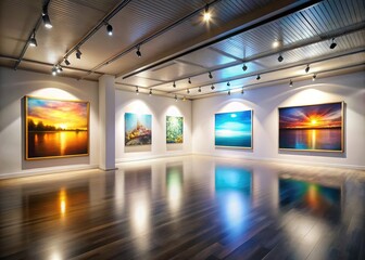 Obraz premium Empty Frame Spotlight Gallery