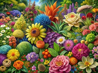 Floral and Plant Scene Kit - AI Photorealistic Botanical Illustrations