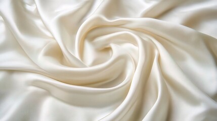 Fototapeta premium Soft White Satin Fabric Texture with Gentle Flow and Drapery