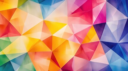 Fototapeta premium Colorful Geometric Abstract Design with Vibrant Triangles and Shapes