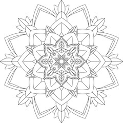 Easy Mandala coloring book simple and basic for beginners, seniors and children. Set of Mehndi flower pattern for Henna drawing and tattoo. Decoration in ethnic oriental, Indian style.	
