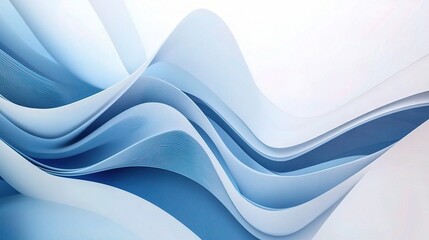 Obraz premium Soft Blue Waves Flowing Smoothly Across a Minimalist Background