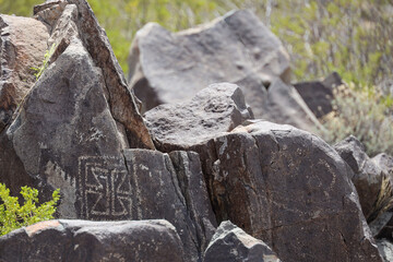 Petroglyphs at Three Rivers Petroglyph Site, New Mexico