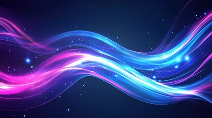 Fototapeta premium Colorful Light Waves in Blue Pink Background for Abstract Design