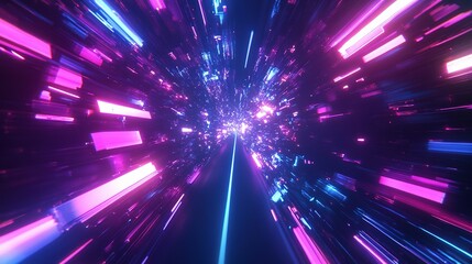 Fototapeta premium Abstract Colorful Light Burst in a Futuristic Digital Space