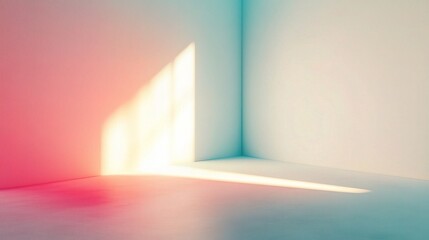 Soft Gradient Light Casting Shadows in Minimalist Interior Space