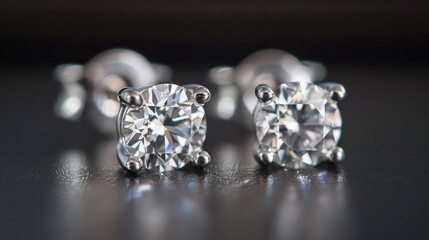 Diamond Stud Earrings: Timeless and elegant, these solitaire diamond studs in a minimalist setting bring understated luxury and refined beauty to any occasion.
