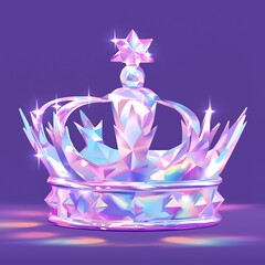 A colorful, sparkling crown with a star, symbolizing royalty and elegance.