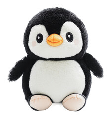 Fototapeta premium Cute plush penguin toy for cozy cuddles and play, cut out - stock png.