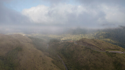 Aerial View of the beautiful mountains near the Anton Valley