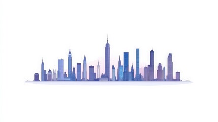 Obraz premium Modern City Skyline with Iconic Towers and Minimalist Design