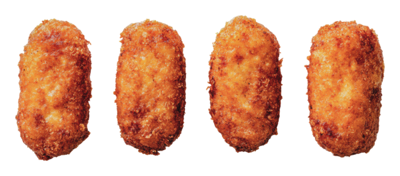 Delicious golden croquettes ready for serving, cut out - stock png. - Powered by Adobe