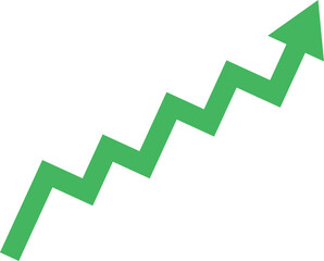 business graph pointing up profit icon. green arrow sign fro graph using in app