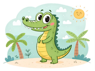 Naklejka premium crocodile cartoon