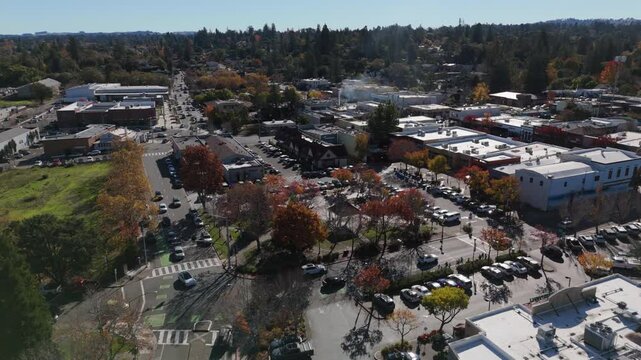 flying clockwise around town square in Sebastopol California