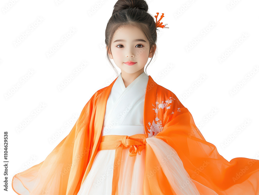 Wall mural Exquisite japanese doll in traditional kimono, Celebration of culture and heritage