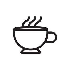 a coffee cup Icon black and white color vector design.