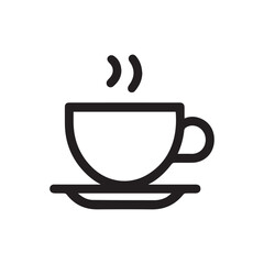 a coffee cup Icon black and white color vector design.