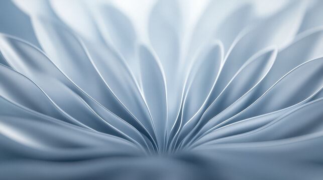 Soft blue flower petals create serene and calming atmosphere, showcasing delicate layers and smooth textures. This evokes tranquility and elegance