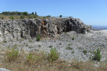 Views from Pedreira da Galinha in Portugal, on April 12, 2010. Dinosaurs footprints