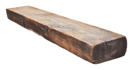 Fototapeta premium Wooden beam showcasing rustic texture and color, cut out - stock png.