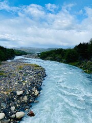 Patagonian river in the mountains