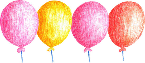 Colorful balloons in pastel shades