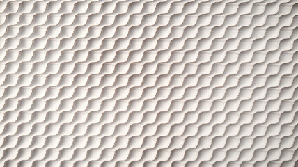 Fototapeta premium Close-up of textured fabric featuring a wavy, repetitive pattern in soft neutral tones, adding depth and visual interest.