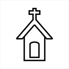 church vector icon line template