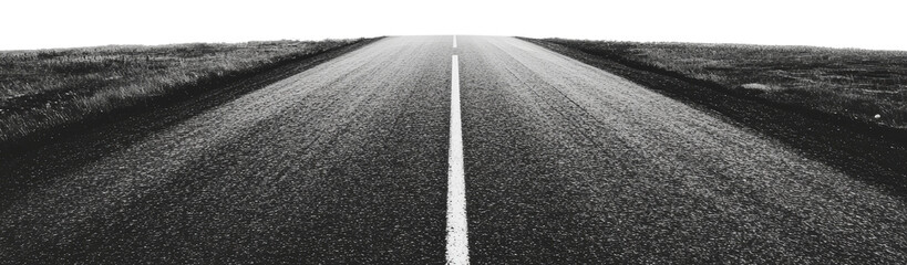 Open road stretching into the horizon, cut out - stock png.