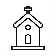 church vector icon line template