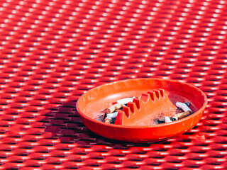  Red Plastic Smoking Ashtray Smoke Break