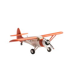 Apex of Aviation: This exquisite vintage airplane model showcases a stunning orange and white design, capturing the essence of classic aircraft craftsmanship and nostalgia.
