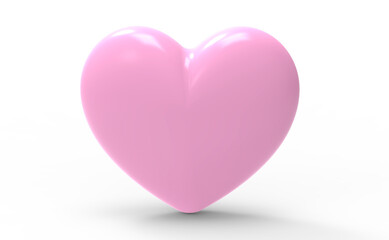 Glossy pink heart shaped 3d illustration. This charming and simple design is good for romantic, love, or valentine day, isolated on transparent background
