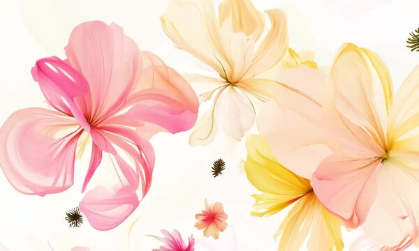 Abstract watercolor flowers