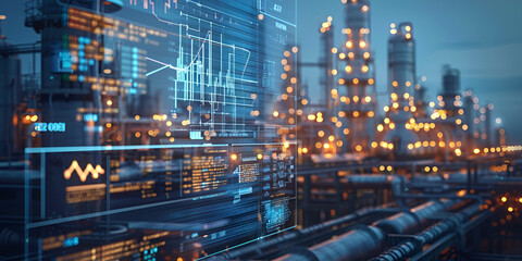 Fototapeta premium Real-Time Digital Interface for Water Industry Solutions: Optimizing Efficiency and Sustainability