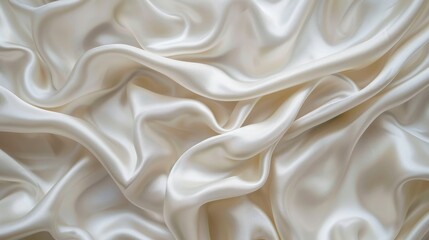 Fototapeta premium Smooth white silk fabric texture.