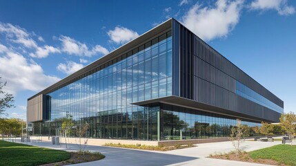  Modern Urban Office Building with Energy-Efficient Reflective Glass