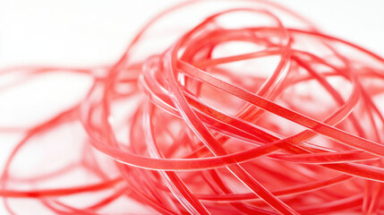 Tangled red tape representing complexity and confusion in modern life