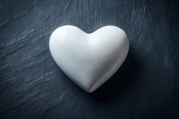 White Heart Nestled Within a Black Heart Symbolizing Love, Contrast, and Unity in a Minimalist Design for Emotional and Artistic Expression