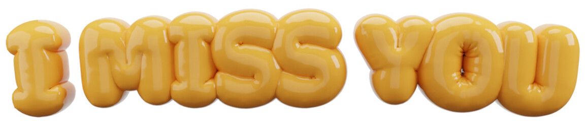 balloons letter 3d text isolated on transparent background 3d rendering