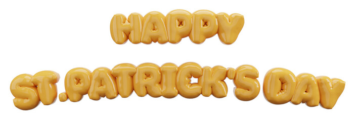 balloons letter 3d text isolated on transparent background 3d rendering