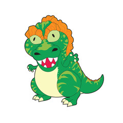 illustration of a dinosaur with a green body