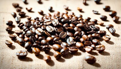 Obraz premium Premium Brown Coffee Beans And Aroma Design