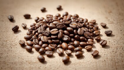 Fototapeta premium Black Coffee Beans And Java Sumatran Style