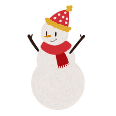 Snowman with hat and scarf