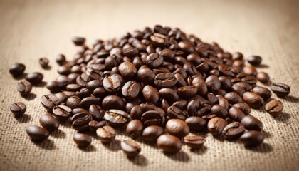 Fototapeta premium Premium Dark Coffee Beans Closeup View